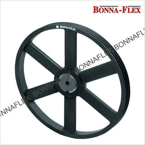 Industrial Taper Lock Pulley - Cast Iron, Black | Iso Standard V-grooves, Transmits Up To 250 Kw At 1400 Rpm, Multi-purpose Usage