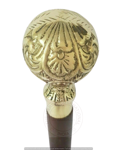 Latest New Product of 2021 Walking Stick With Designing Round Brass Handle, 36" Inch