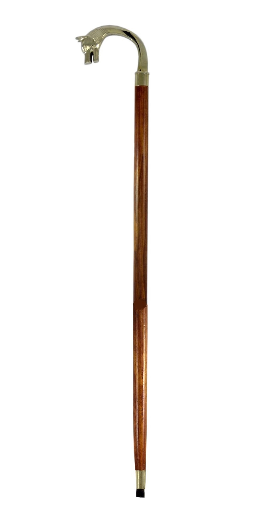Nickel Plated Brass Handle Walking Stick