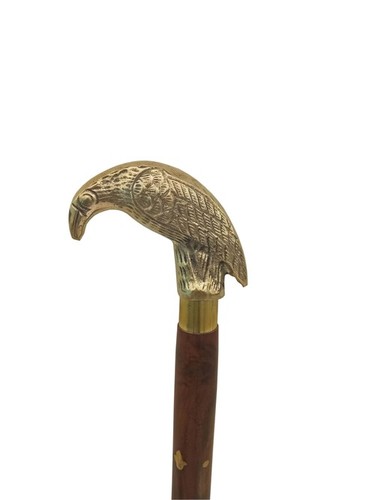 ब्रास ईगल हेड वुडन वॉकिंग स्टिक