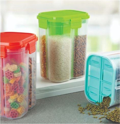 Multi Color Storage Dispenser 4 Section Square Model (2000 Ml.)