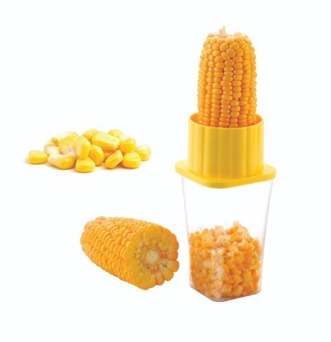 Deluxe Corn Cutter With Glass - ABS & Stainless Steel | Multi-Color, Anti-Skid Design for Easy Operation, Corrosion-Resistant, Comfortable Grip