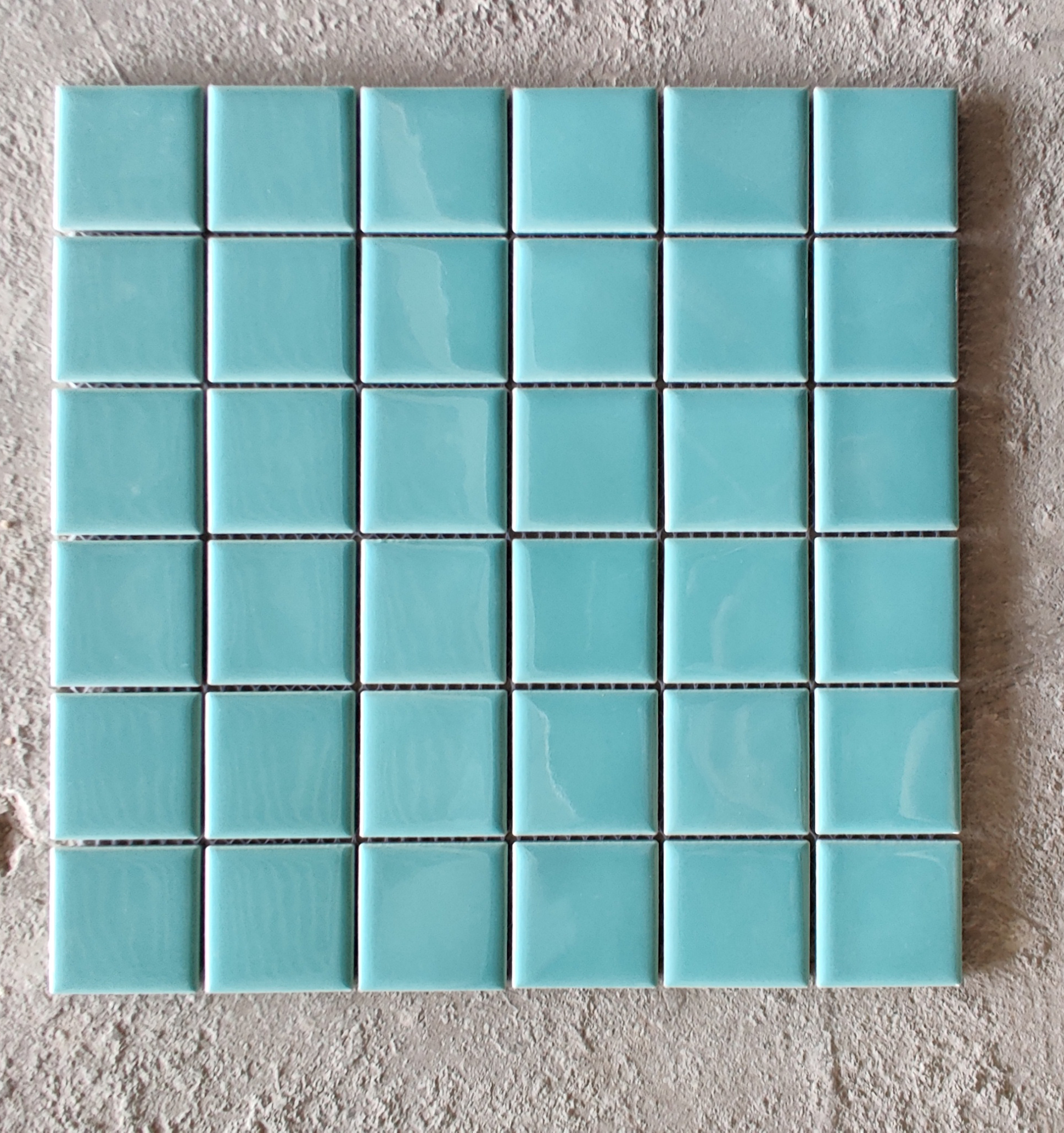 Porcelain Mosaic Tile - 2x2 Size, Glossy Black Finish | Acid-resistant, Non-slip, Wear-resistant