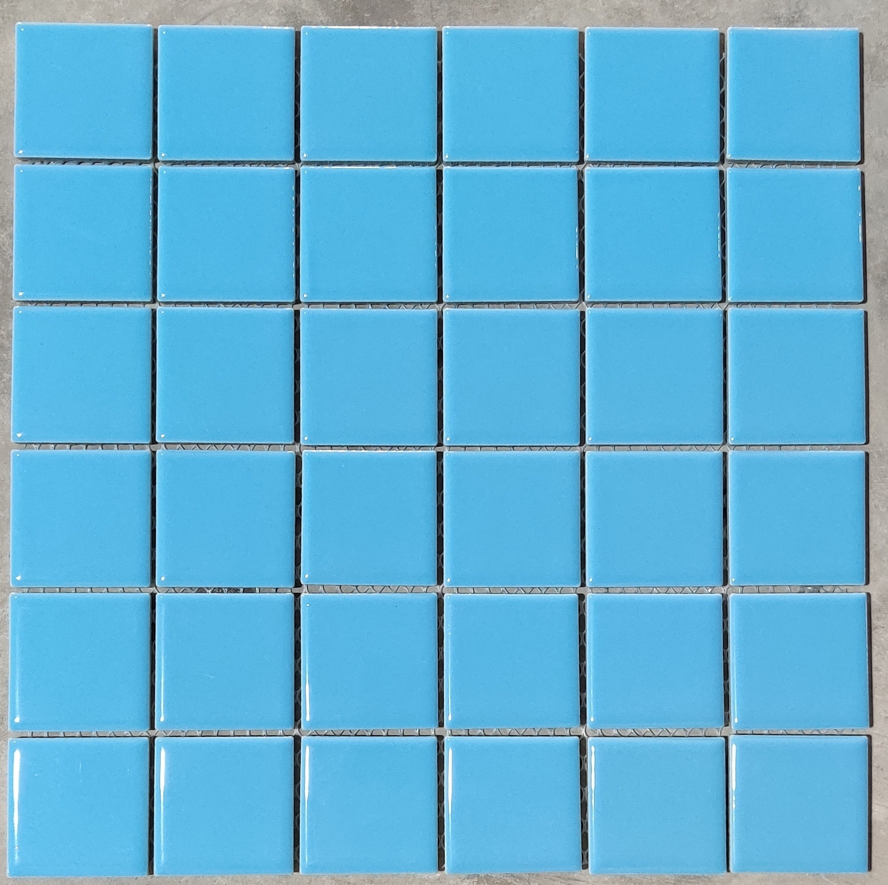 Porcelain Mosaic Tile - 2x2 Size, Glossy Black Finish | Acid-resistant, Non-slip, Wear-resistant