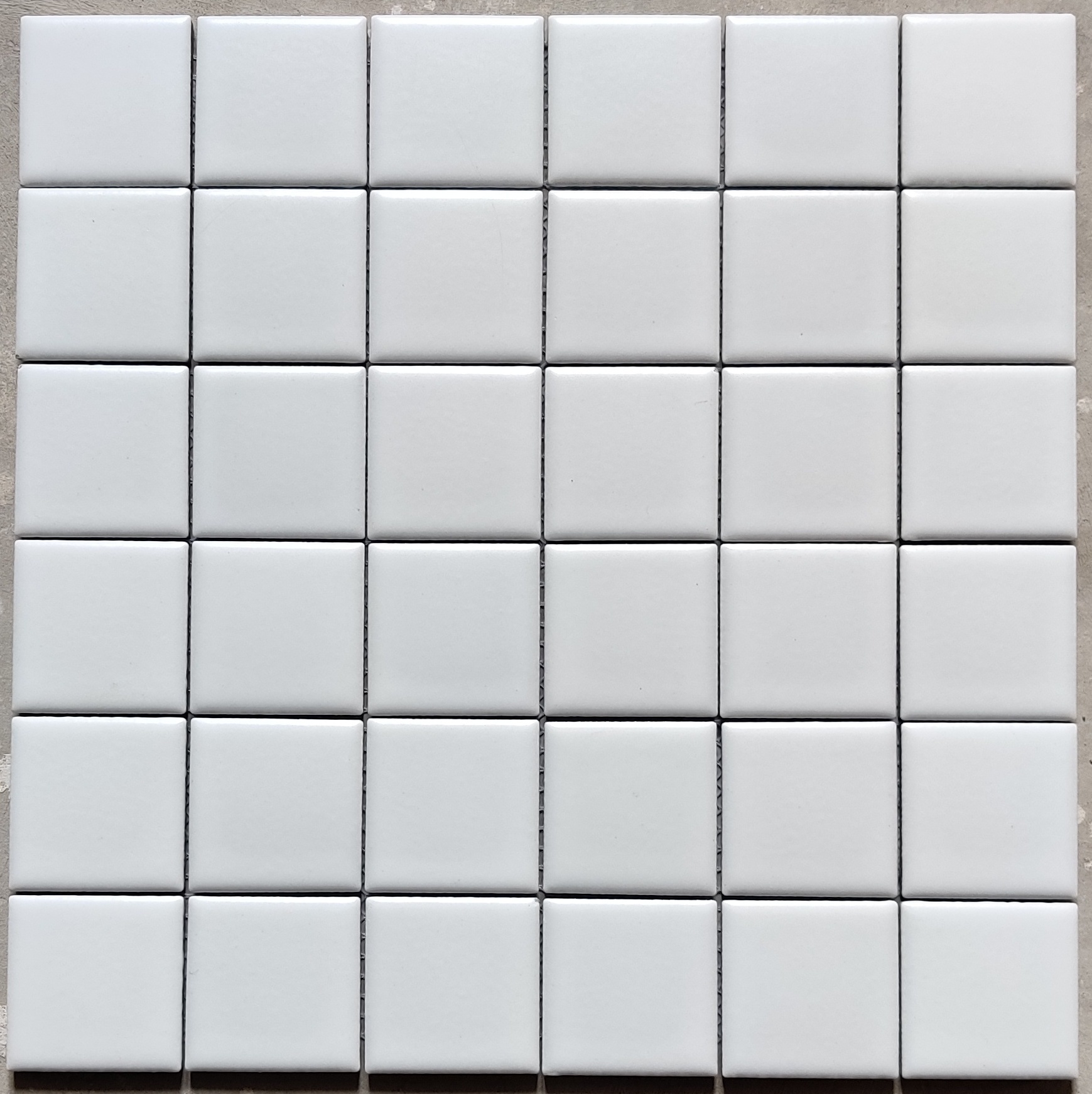 Porcelain Mosaic Tile - 2x2 Size, Glossy Black Finish | Acid-resistant, Non-slip, Wear-resistant