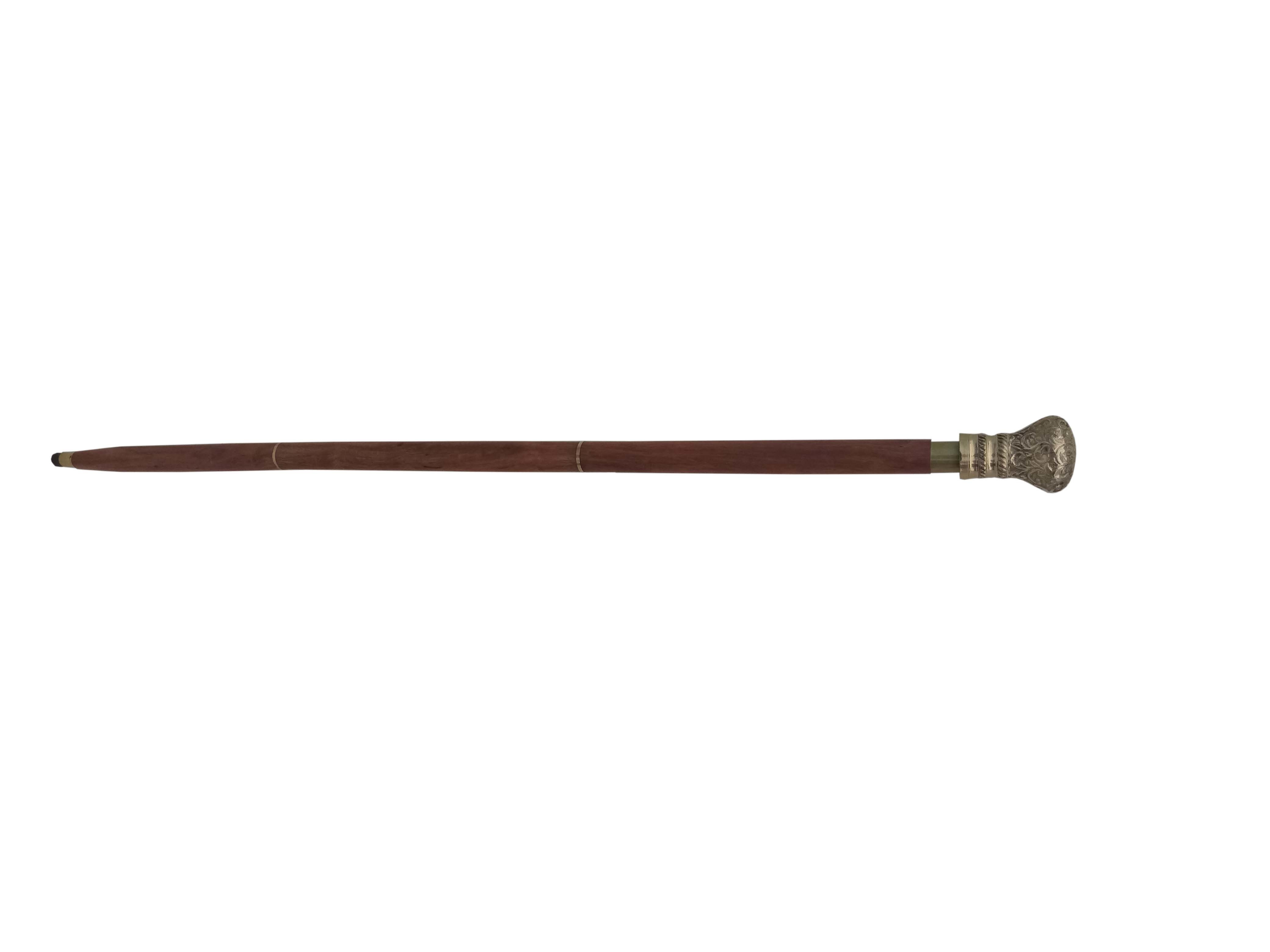 Brass Round Handle Wooden Walking Stick