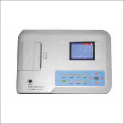Three Channel ECG Machine - ABS Plastic, 300 x 200 x 100 mm | Color LCD Display, 3 kg Lightweight, Low Maintenance, Accurate Heartbeat Monitoring