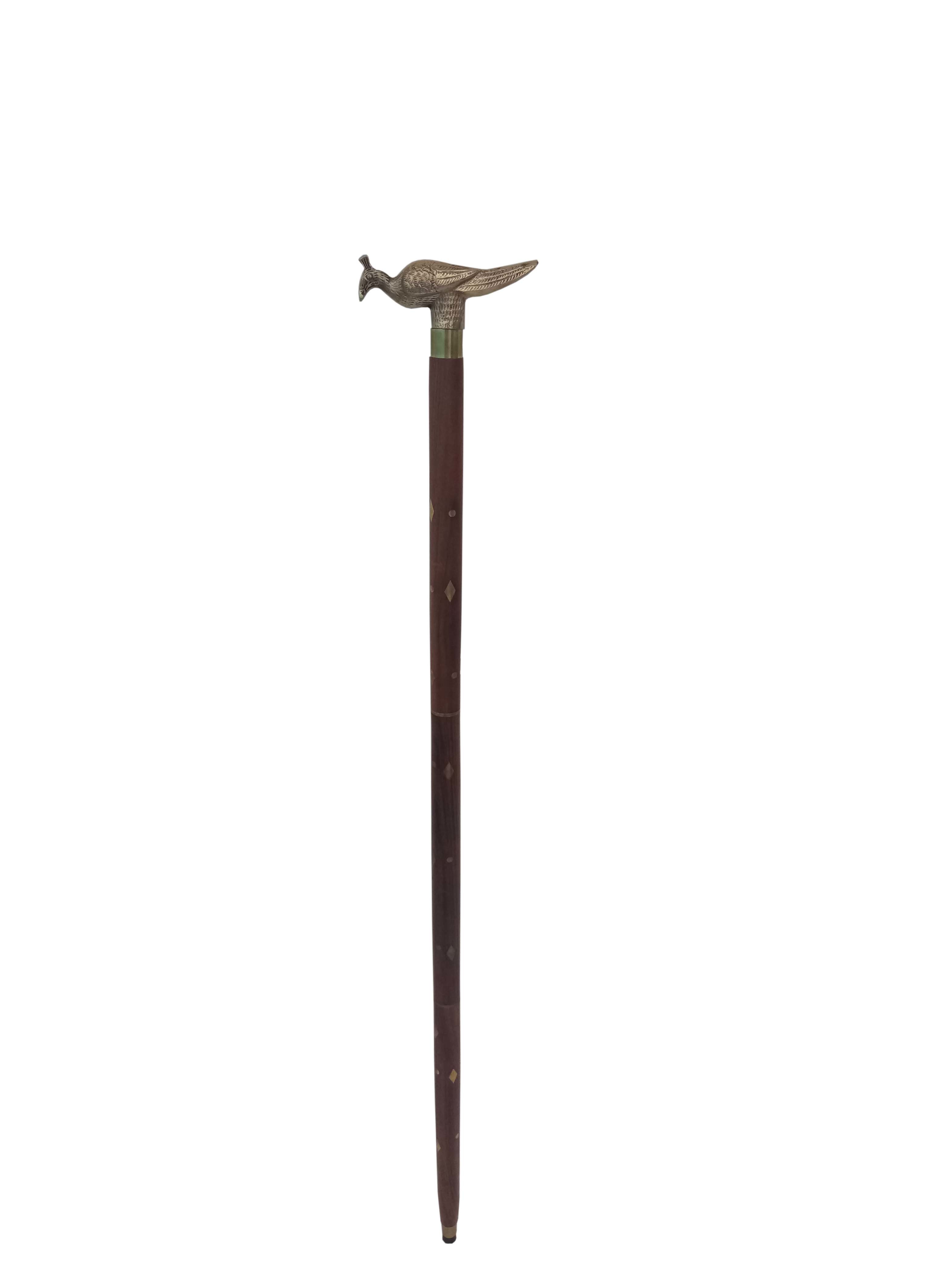 Brass Eagle Handle With Design Wooden Walking Stick