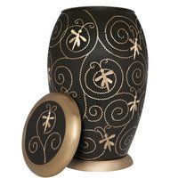 Black & Golden Munareh Engraved Urn