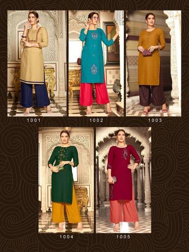 Dry Cleaning Menka Vol 2 Heavy 14kg Rayon With Heavy Value Added Embrodery Work With Pant