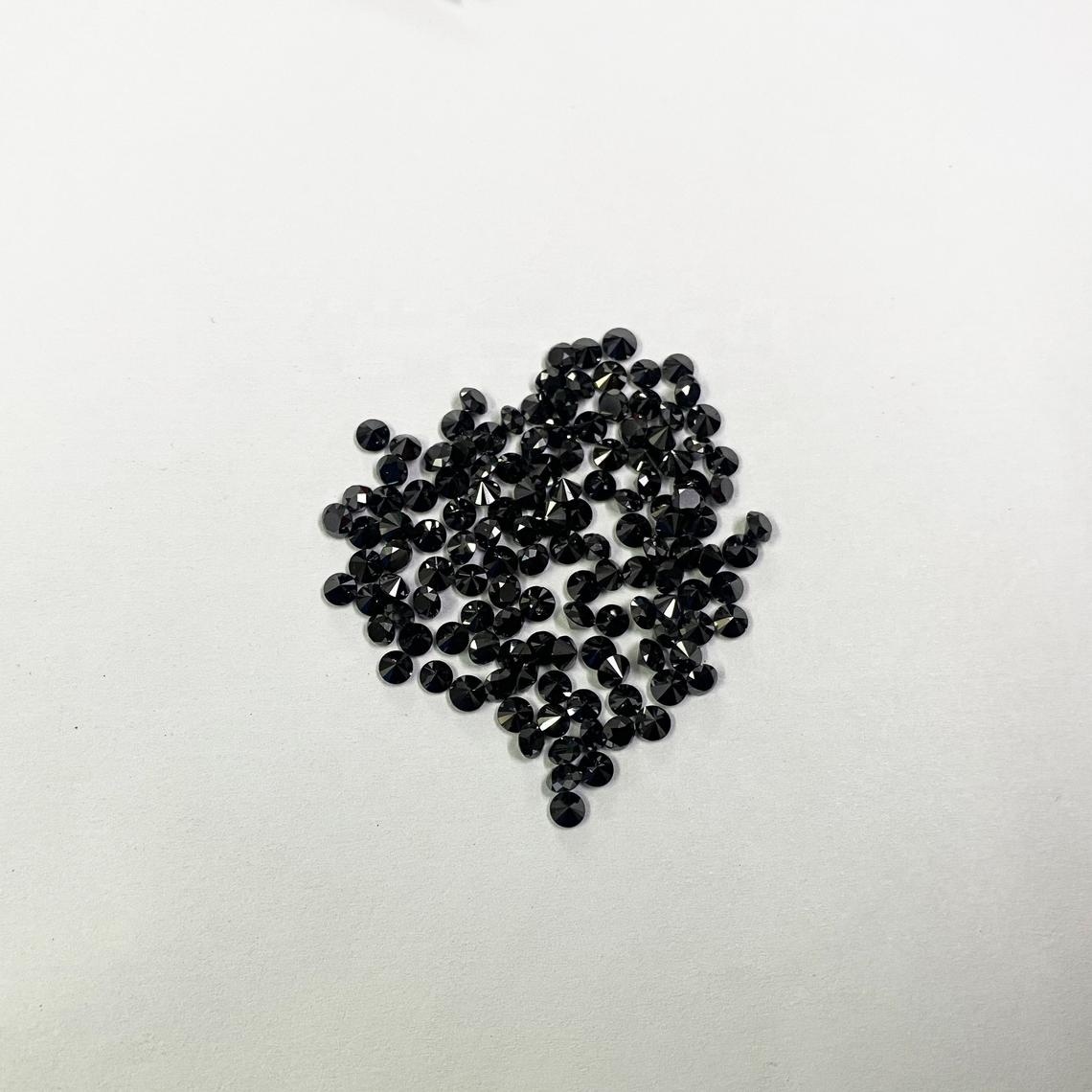2.5mm Black Diamond Faceted Round Loose Gemstones Grade: Aaa