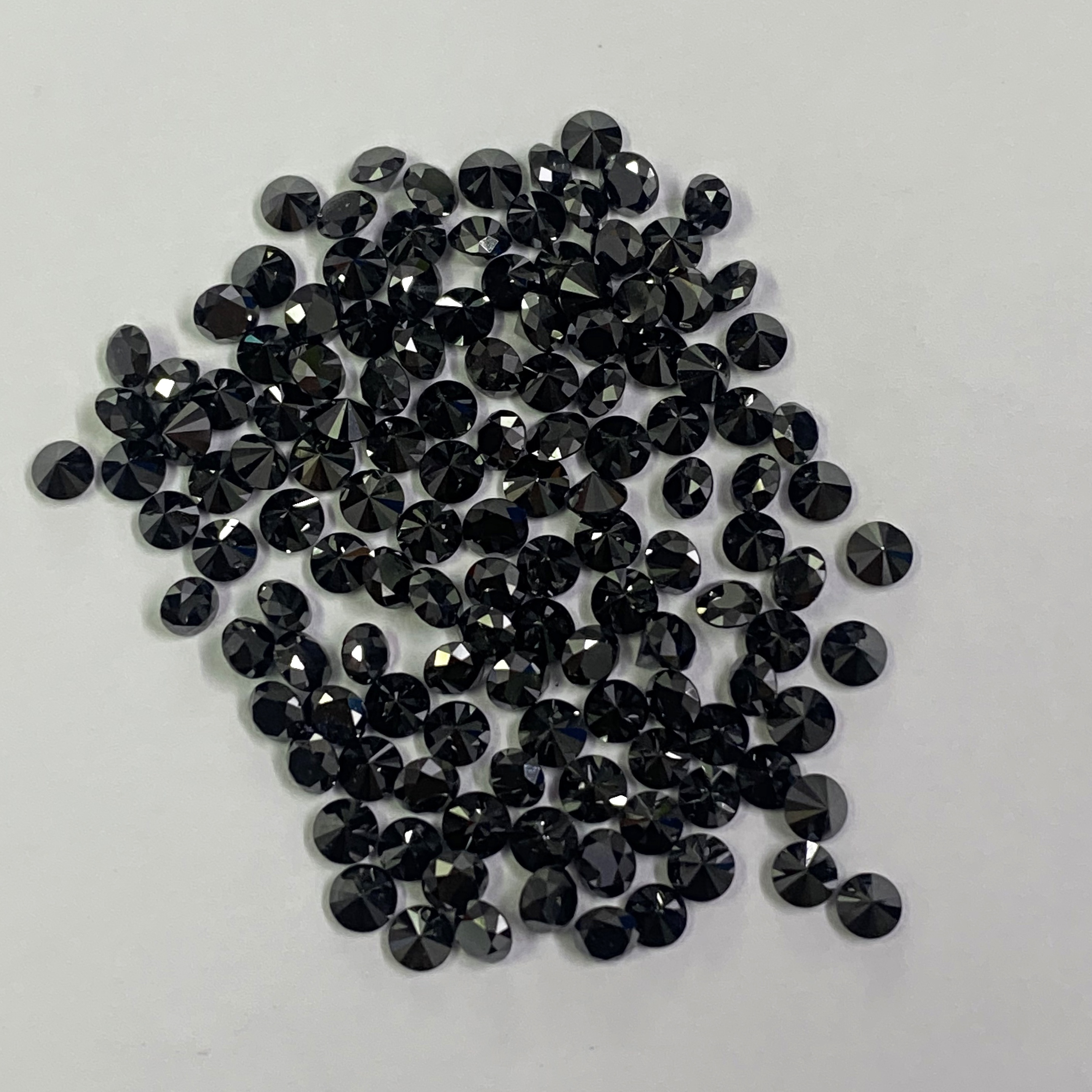 4mm Black Diamond Faceted Round Loose Gemstones Grade: Aaa