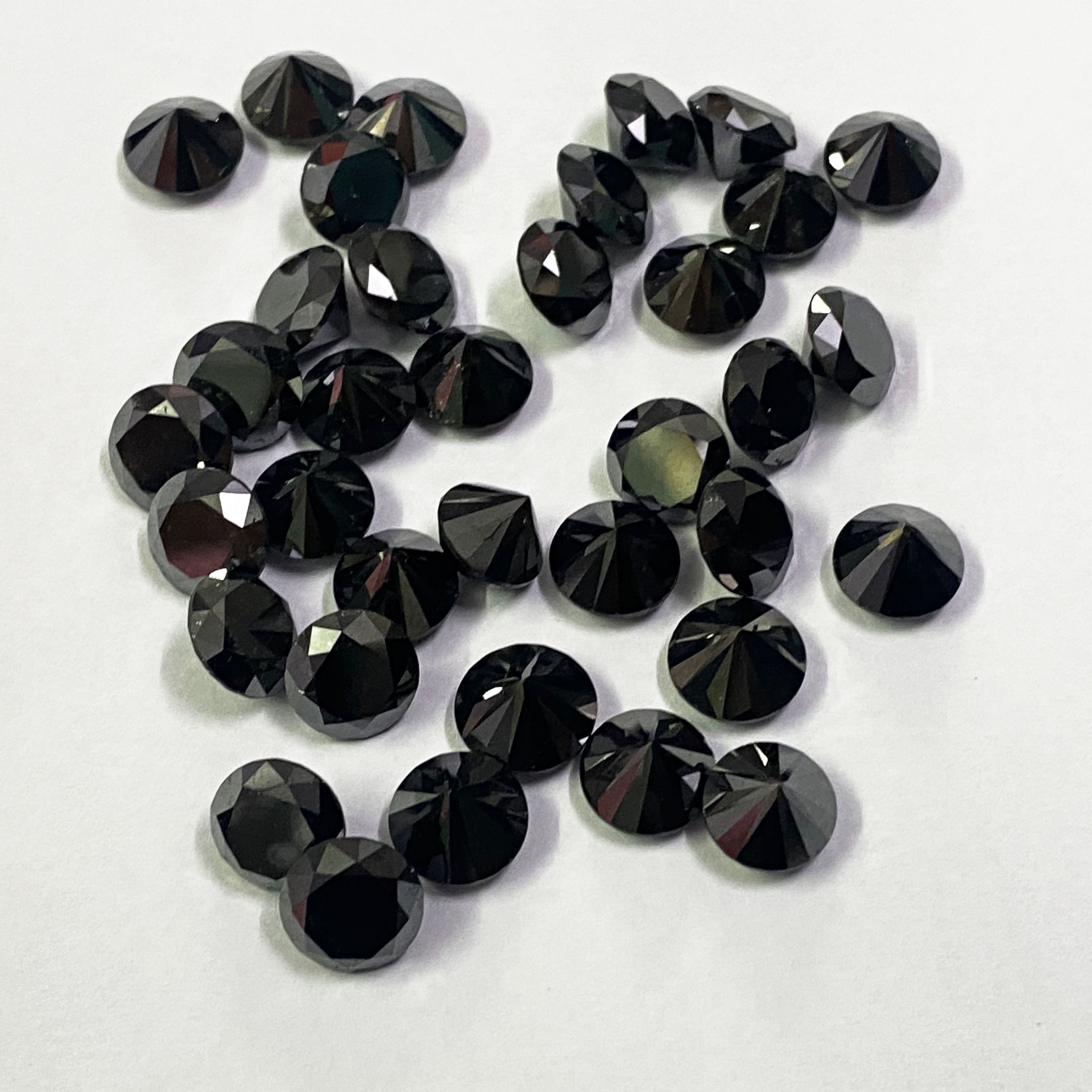 5mm Black Diamond Faceted Round Loose Gemstones Grade: Aaa