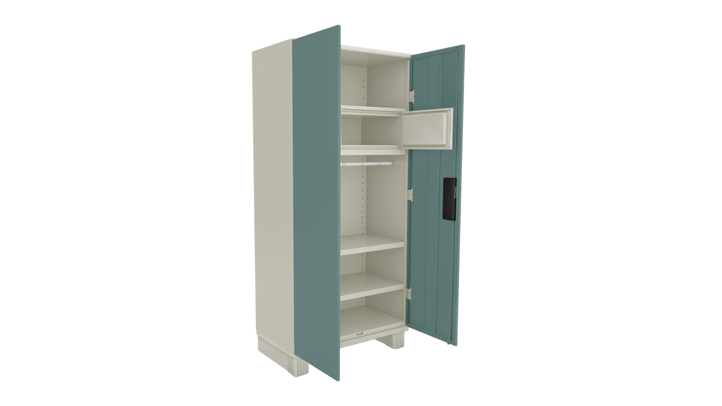 Godrej Interio Almira - Crca Steel, 91.6x48.6x198 Cm, Spring Blue | Eco-friendly Design, Modern Appearance, 1-year Warranty