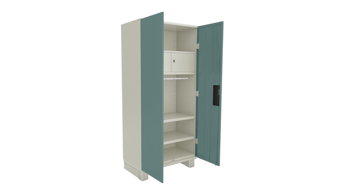 Godrej Interio Almira - Crca Steel, 91.6x48.6x198 Cm, Spring Blue | Eco-friendly Design, Modern Appearance, 1-year Warranty