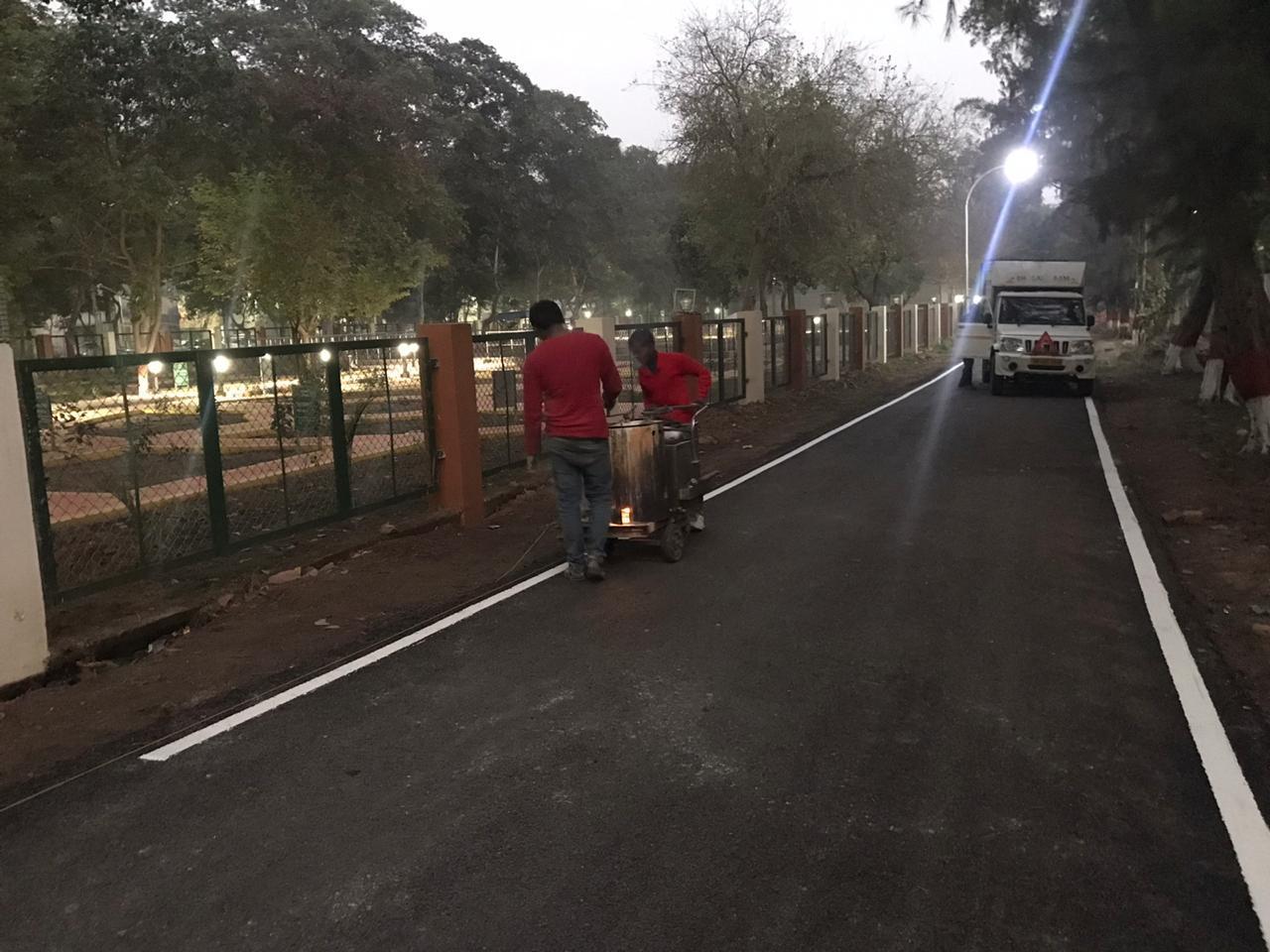 Thermoplastic Road Marking Application