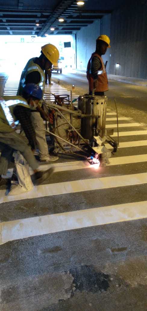 Thermoplastic Road Marking Application