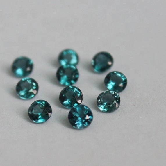 7mm Teal Kyanite Faceted Round Loose Gemstones Grade: Aaa