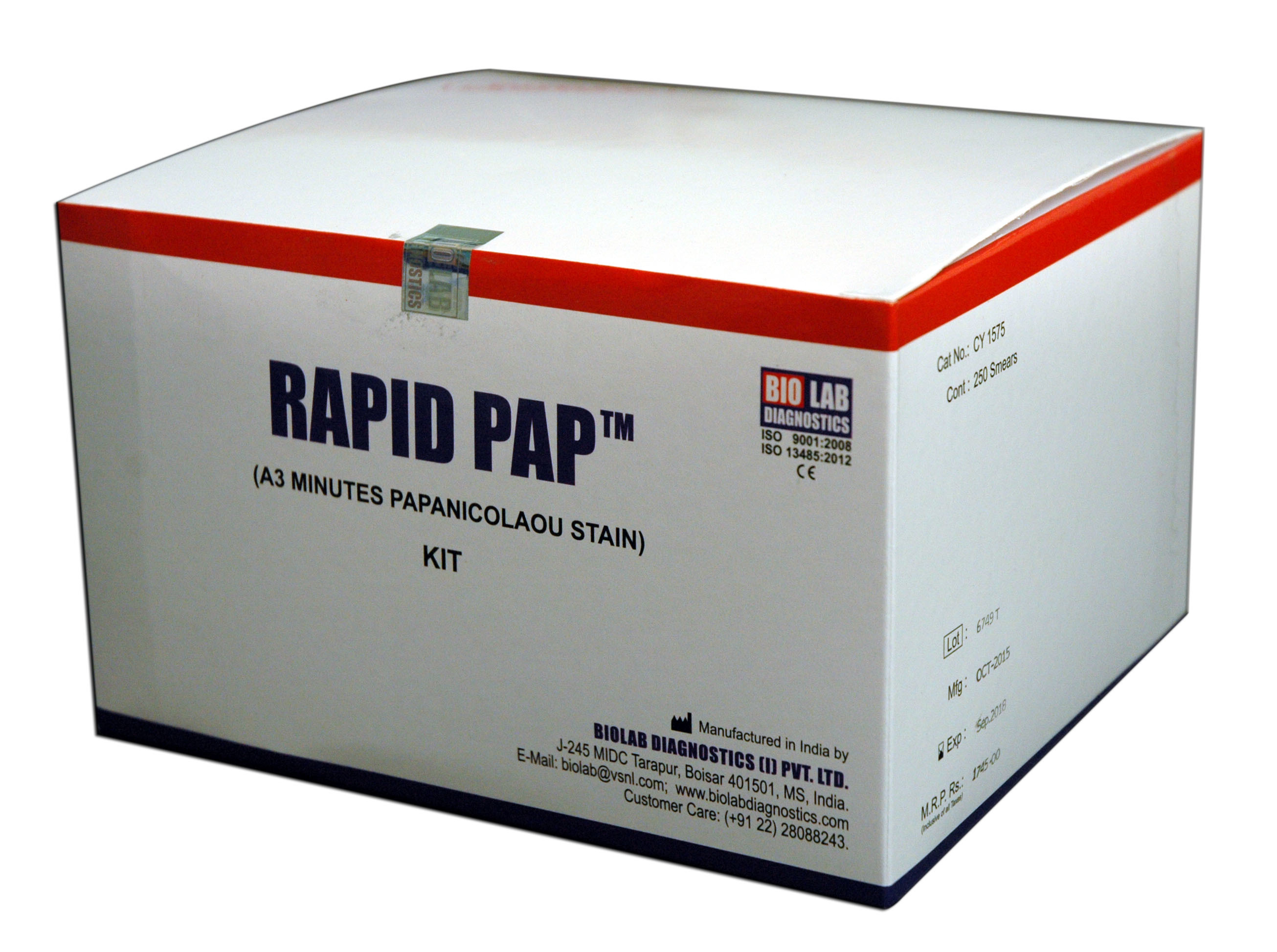 Rapid Pap Stain Kit For Cancer Detection - Result In Only 03 Minutes Shelf Life: 36 Months