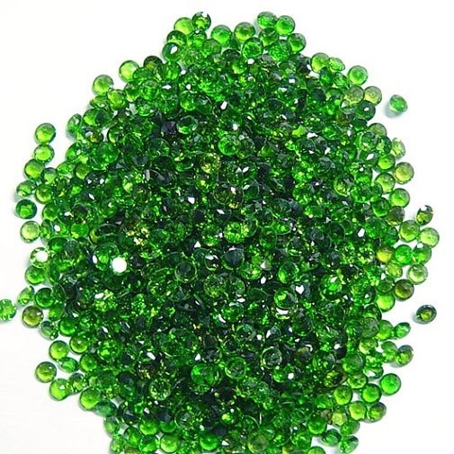 1mm Chrome Diopside Faceted Round Loose Gemstones Grade: Aaa