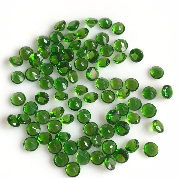 Chrome Diopside - 1.5mm Faceted Round Loose Gemstones | Aaa Quality, Natural Treatment, Brilliant Green Color