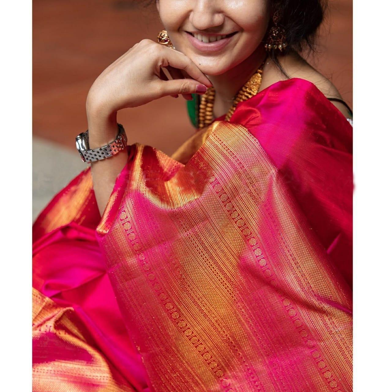 Ladies Fancy Saree - Soft Kanjiwaram Silk, Multi-color, Traditional Weaving With Beautiful Rich Pallu And Jacquard Work