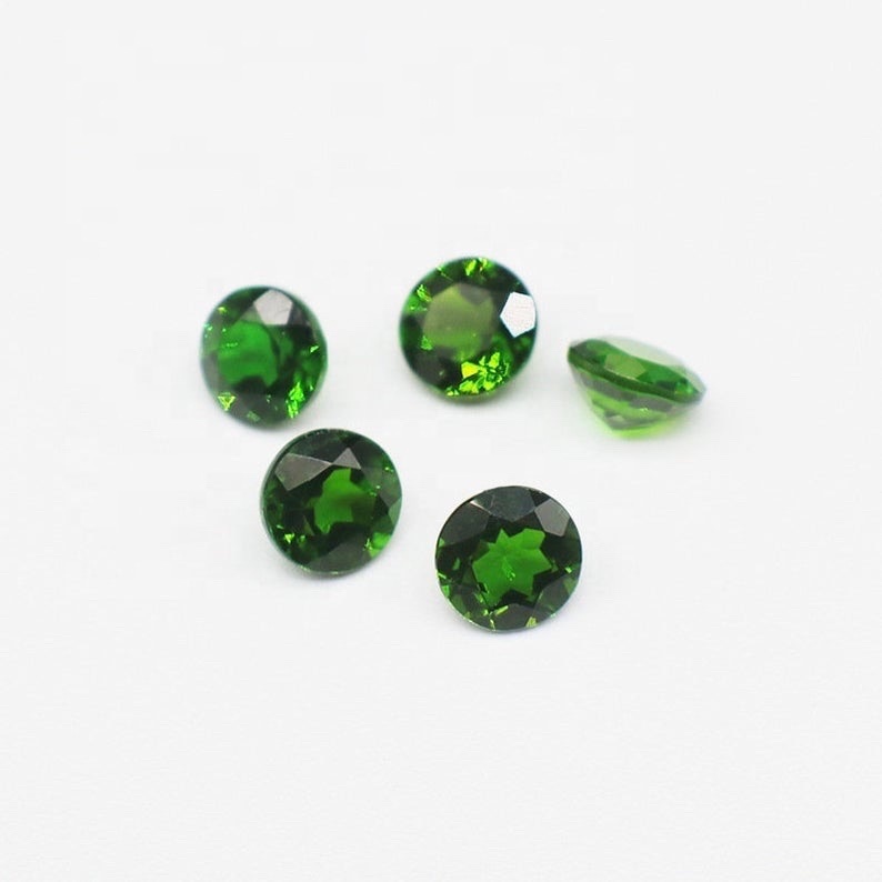4mm Chrome Diopside Faceted Round Loose Gemstones Grade: Aaa
