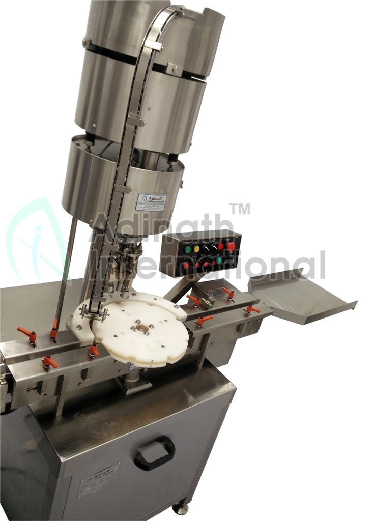 Automatic Vial Capping Machine - Stainless Steel, 1370x850x1800mm | Semi-automatic, Four Sealing Heads, Variable Speed Drive, Digital Counter
