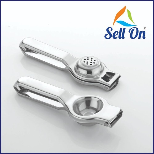 SS Lemon Squeezer - Stainless Steel, Different Sizes Available, Silver Color, Ergonomic Design for Hassle-Free Juicing