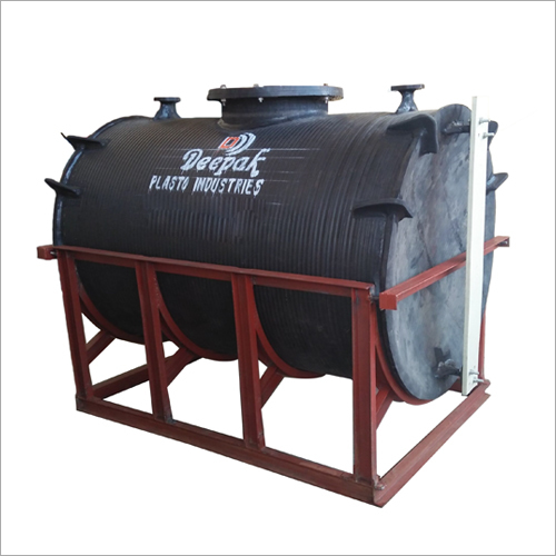 Spiral Hdpe Horizontal Storage Tank - 100000l Capacity, Black Color, Wall Thickness 8-50mm | Ideal For Storing Corrosive Chemicals, Industrial Use