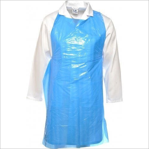 नीला डिस्पोजेबल प्लास्टिक एप्रन