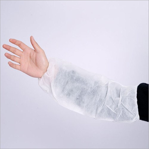 Disposable Non Woven Sleeves - Non Woven Fabric White Color | Biodegradable Elastic Band For Secure Fit Medical Grade Use