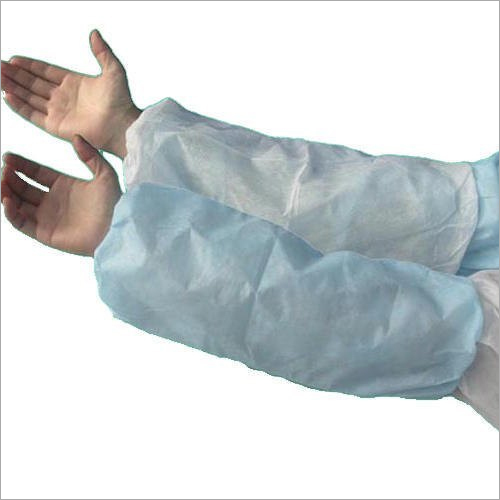 Disposable Non Woven Sleeves - Non Woven Fabric White Color | Biodegradable Elastic Band For Secure Fit Medical Grade Use