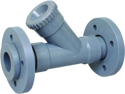 Pp Y Type Strainer - Polypropylene And Pvdf Material, 1/2" Size, Gray Color | Flanged End Connection, 80 Mesh Screen, Medium Pressure Use