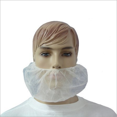 Disposable Beard Mask - Non Woven, Free Size, White & Blue | Earloop Style, Ideal For Personal Care In Various Industries