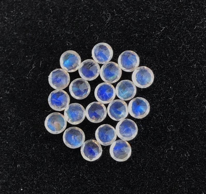 6mm Rainbow Moonstone Faceted Round Loose Gemstones Grade: Aaa