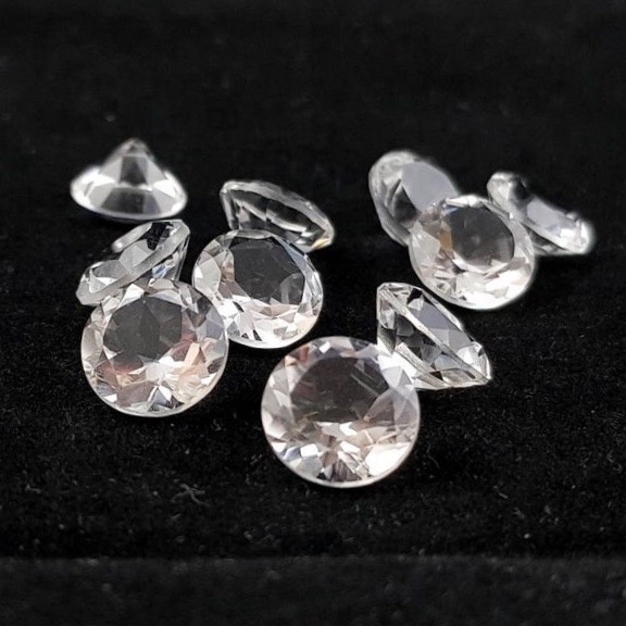 10mm Crystal Quartz Faceted Round Loose Gemstones Grade: Aaa