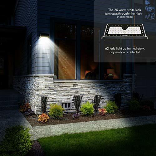 Cool & Warm White 62 Led Solar Motion Sensor Light
