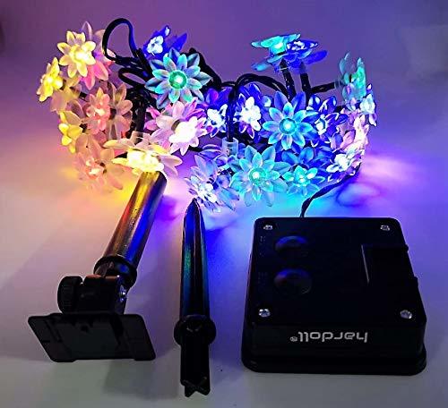 Abs Plastic Solar Lotus Shaped Decorative Waterproof String Light
