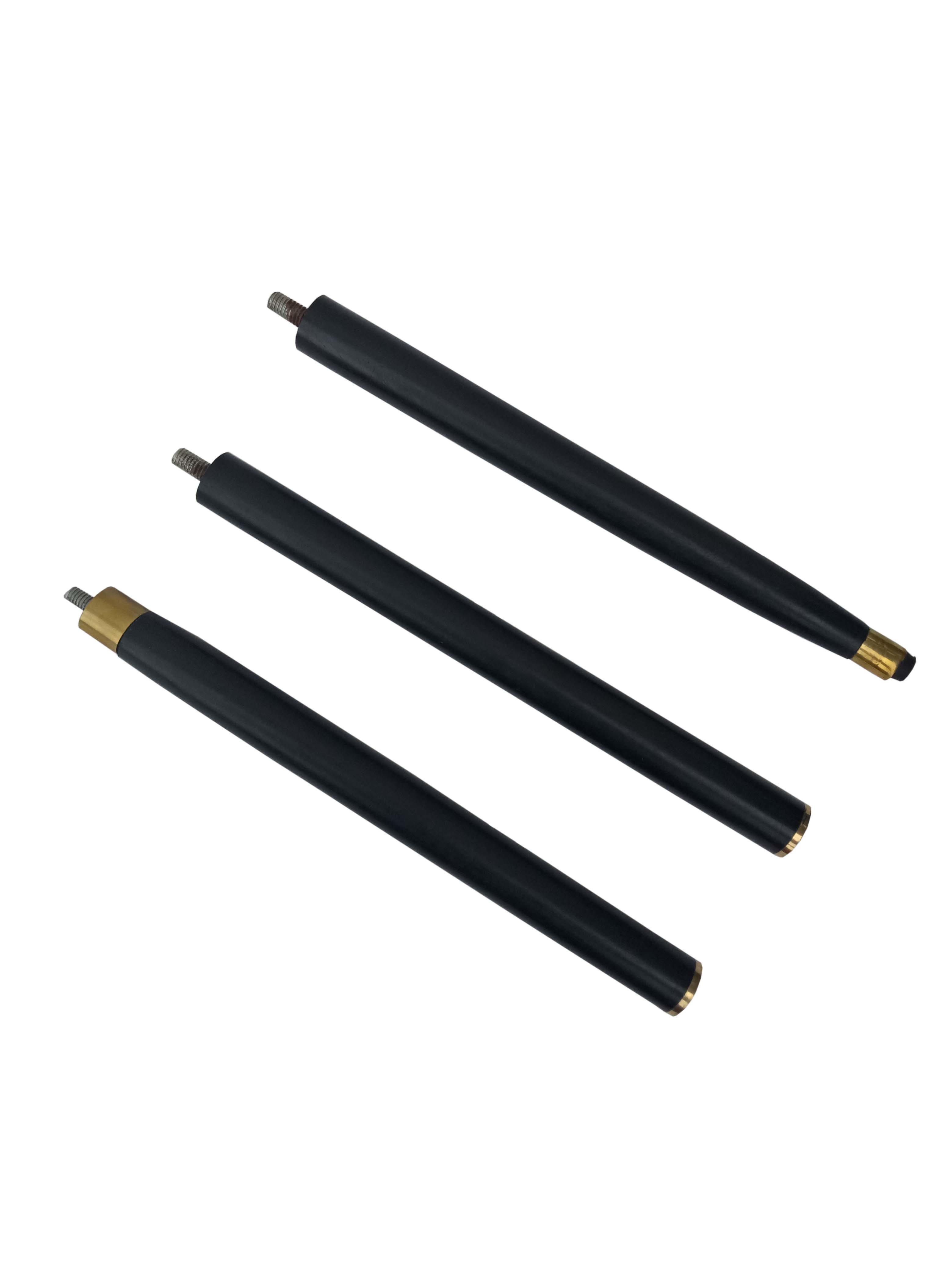 Black Leaf Design Brass Handle Wooden Walking Stick