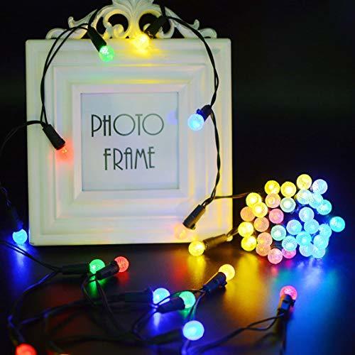 Figured Ball Decorative String Lights - 30 Led, Solar-powered With Multicolor Lights | Ip65 Waterproof, Abs Plastic Material, 8-10 Hours Working Time