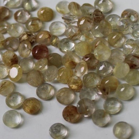 10mm Golden Rutilated Quartz Faceted Round Loose Gemstones Grade: Aaa