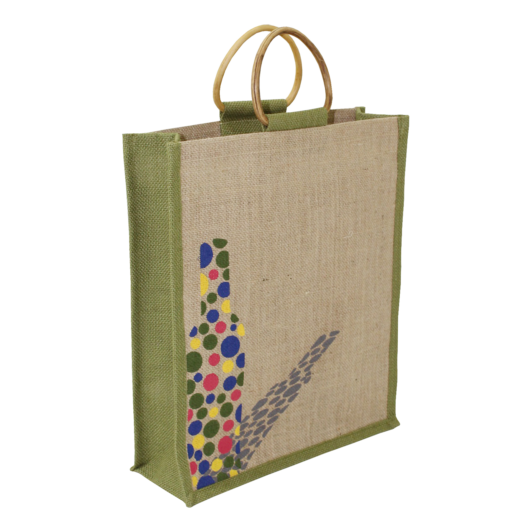 Available In All Color Multicolor Print Jute Tote Bag
