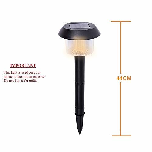 Solar Path Light Outdoor Warm White - Abs Plastic, Ip44, Black | Waterproof, Weatherproof, Easy Installation With Ground Stakes