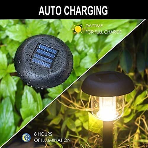 Solar Path Light Outdoor Warm White - Abs Plastic, Ip44, Black | Waterproof, Weatherproof, Easy Installation With Ground Stakes