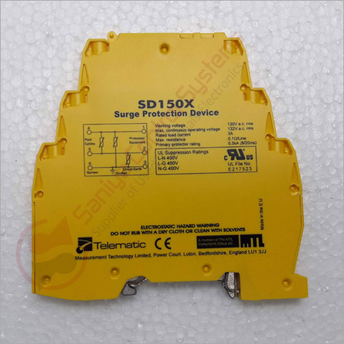 Telematic MTL SD 150X Surge Protection Device - 2 Pieces, 120V A.C. RMS, 132V A.C. RMS Max Voltage, 3A Rated Load Current, Ideal for Automation Technology