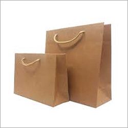 Paper Bag With Handle - Kraft Paper, Different Sizes Available, Brown Color, Customized Designs, Plain Style