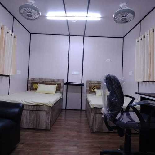 Bunk House Cabin - High-Quality Steel, Spacious Swing Open Design , Modern White with PVC and Sliding Windows