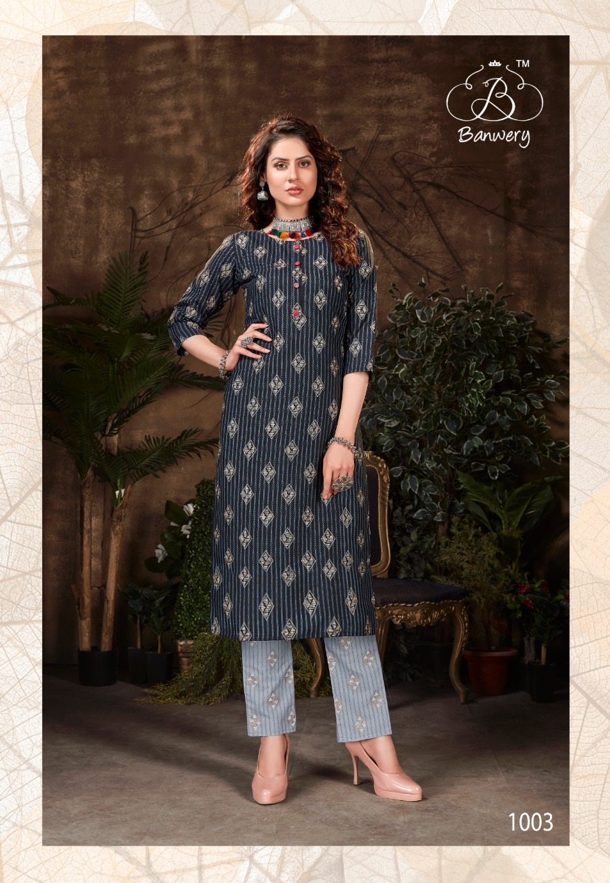Dry Cleaning Bell Bottam Heavy Magic Slub Two Piece Catalogue Kurti With Pent