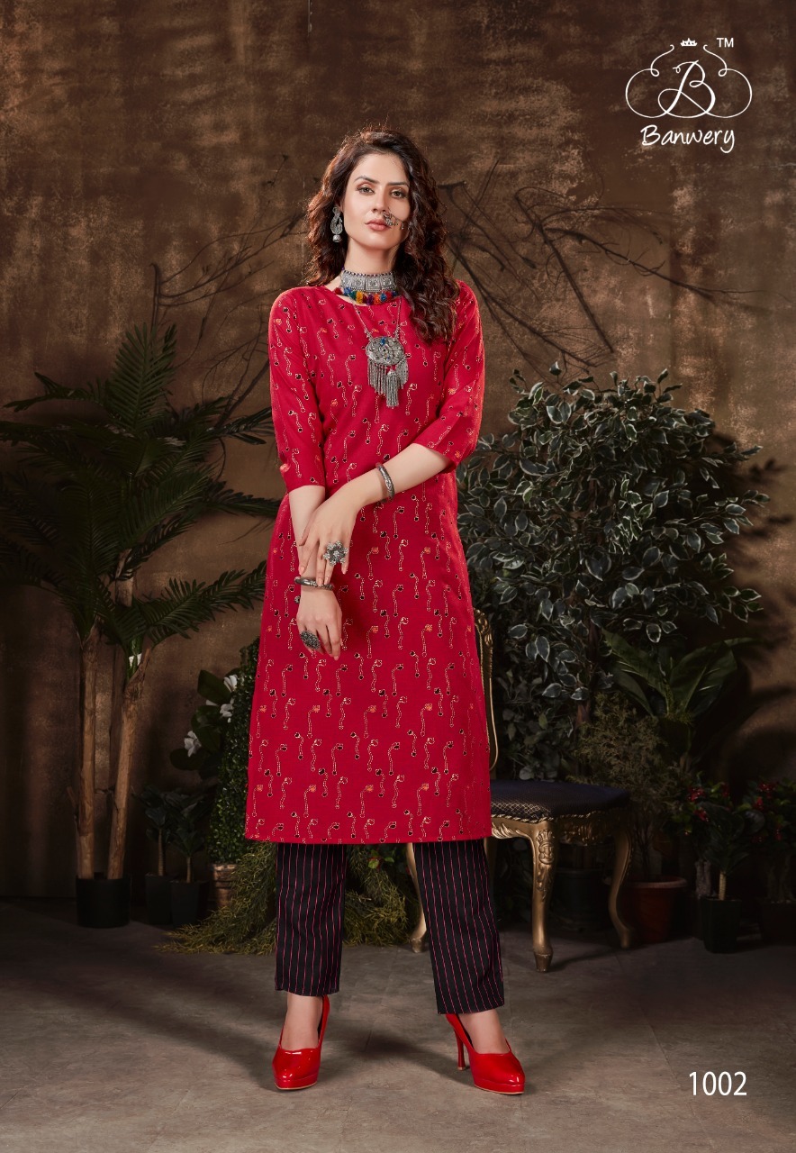 Dry Cleaning Bell Bottam Heavy Magic Slub Two Piece Catalogue Kurti With Pent